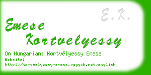 emese kortvelyessy business card