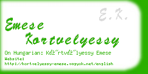 emese kortvelyessy business card